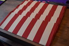 Vintage Striped Deck Chair Canvas Fabric RED 17” RETRO Campervan Material Origin
