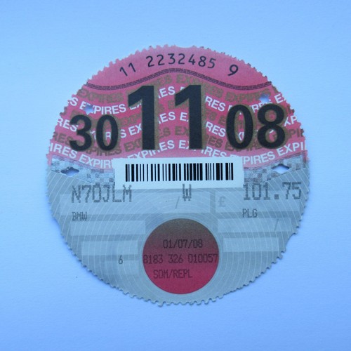 Road tax disc november - road,