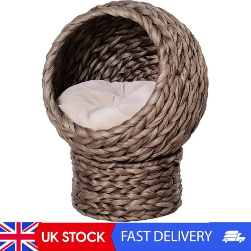 Wicker cat house raised - cat, house,
