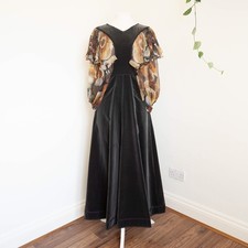 Vintage Gina Fratini 1970s Hippy Velvet Maxi Dress UK 6