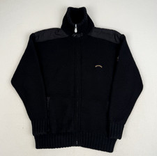 Paul & Shark Chunky Knit Jumper Black Zip Jacket Wool Blend Mens Large