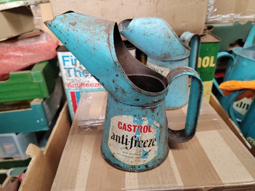 Vintage oil jug pourer castrol - jug,
