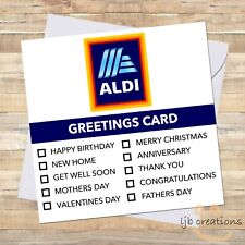 Funny ALDI Generic Greetings Card Humour Joke Quirky Him Her Colleague Value LOL