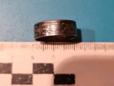 1930s Siam Silver Ring With Niello Inlay