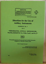 Watts (Military) No. 2 Theodolite. Operating Handbook.    (73)