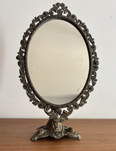 Vintage brass oval - brass,
