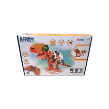 Xtrem Bots Rex The Dinobot Remote Build Code Lights Sounds Orange RC Toy (17)