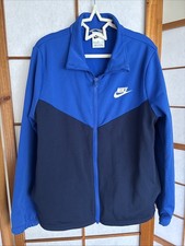 Boys Nike Tracksuit Top Blue And Black Medium