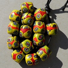 14 old antique venetian millefiori african trade beads #4996