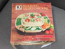 Vintage Revolving Salad Carousel Lazy Susan 10 pc - Unused Retro