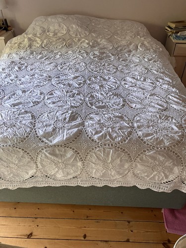White large cotton and crochet - large,