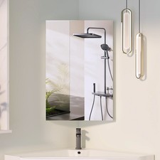 Bathroom Mirror Cabinet Wall Mounted Storage with Shelf Corner Cupboard 400x600