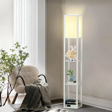 Wooden Floor Lamp with 3-tier