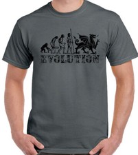 Welsh Rugby T-Shirt Evolution Mens Funny Football Wales Top Saint David's Day
