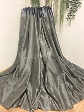 Next Ella Charcoal Faux Silk & Velvet Header Eyelet Pair Curtains 66Wx72D Lined