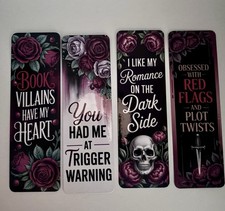 Dark Romance Bookmarks Set Gothic Villain, Reading Accessories Book Lover Gift