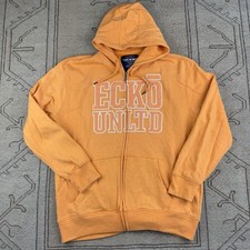 Marc Ecko Unlimited Orange Graffiti Street Art Hoody Size XL