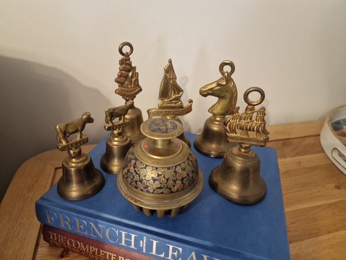 Vintage brass bells various - brass,