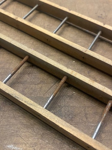Antique original wood metal - wood, &