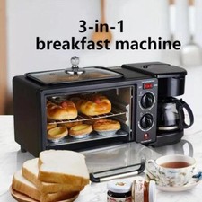 3 In 1 Breakfast Machine Bread Toaster Electric Mini Oven Coffee Maker Kitchen