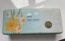 Vintage belgian chocolate tin pastel spring design some rust 2006