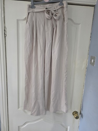 Ladies wide leg linen trousers - ladies,