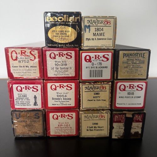 Player piano rolls lot - rolls, 14