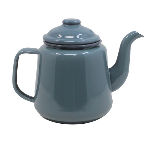 Enamel teapot tin falcon - enamel, grey