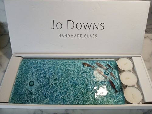 Downs glass topaz fish - jo,