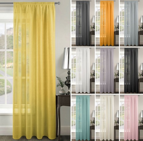 Plain voile curtain panel - voile,
