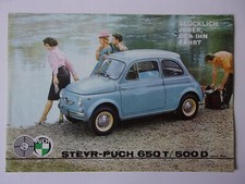 STEYR PUCH FIAT 650 T TR & 500D orig 1964 German Text Sales Brochure