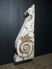 Large Mid Victorian Painted Acanthus Corbel Carved Scroll Architectural Antique