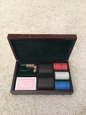 Vintage poker clay chip set - poker,