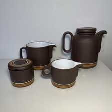 4x Hornsea Contour Items - Tea Pot  & Jugs & Lidded Canister Jar Pot