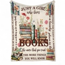 Just A Girl Who Love Books - Book Blanket, Warm Fleece,  150cm X 200cm BN