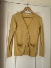 Fat Face Daffodil Yellow Wool / Cashmere Mix Cardigan Size 8