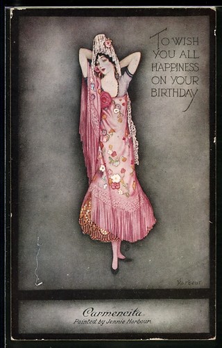Artist postcard signed - artist's,