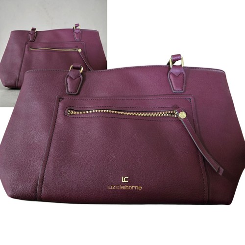 Burgundy leather shoulder - , bag