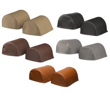 Faux Leather Standard Round Arm Cap Pair Leatherette Antimacassar Chair Cover