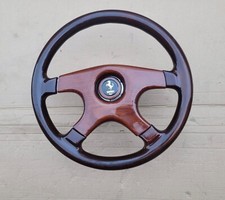 NARDI Ferrari Wood Steering Wheel 365mm Brown 4-Spoke Horn Button Included