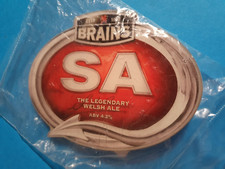 BRAINS brewery SA real ale beer pump clip badge front NEW Skull Attack Wales