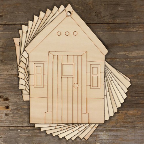10x wooden beach hut square - wooden,