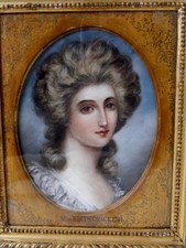 Antique 18th Century Portrait, Young Lady 1791