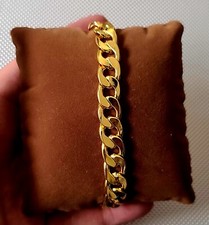 Bracelet 19cm Curb Adjustable Wedding Gold Plated 1cm Diameter Bargain 