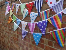 FABRIC BUNTING.STRIPES AND