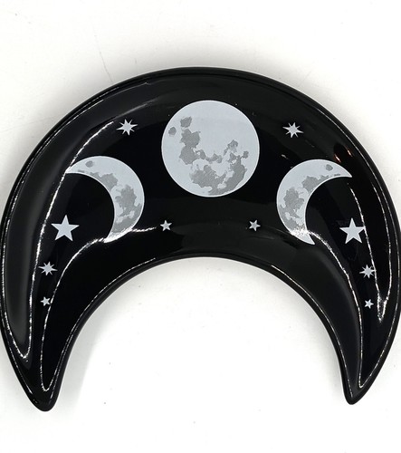 Black triple moon trinket dish - black,