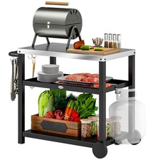 Outsunny BBQ Table with 2-Tier