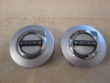 2X GENUINE Volvo Wheel Caps X2 SILVER  ALLOY WHEEL CENTRE CAP