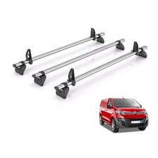 Peugeot Expert Roof Rack for 2016+ Standard/Long Models 3 Bars + Loadstops Rhino