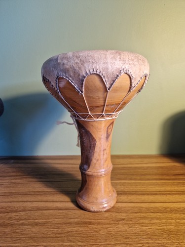 Vintage wooden darbuka - wooden, style